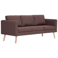 vidaXL 3-Sitzer-Sofa Stoff  Braun