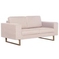 vidaXL Sofa 2-Sitzer-Sofa Stoff Cremeweiß