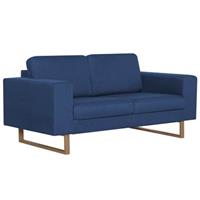 vidaXL 2-Sitzer-Sofa Stoff  Blau