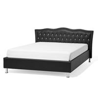 Beliani Bed kunstleer zwart lattenbodem 160 x 200 cm METZ