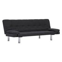 vidaXL Schlafsofa mit zwei Kissen Dunkelgrau Polyester Grau