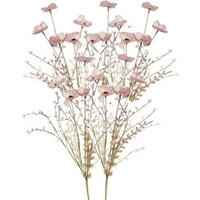 Shoppartners 5x Roze papaver/klaproos gedroogde kunstbloemen 53 cm Roze