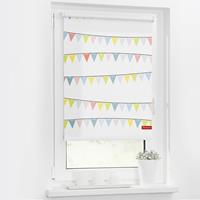 Lichtblick Rollo Klemmfix, ohne Bohren, blickdicht, Wimpelkette - Bunt, 100 x 150 cm (B L)