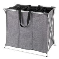 Wenko Wäschesammler Trio Grau 130 l, grau