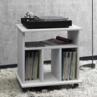 VCM LP-Möbel Regal Schallplatten Phonomöbel Medienregal Schallplattenspieler, weiß