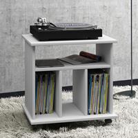 Hioshop Retal wandkast retro voor LP-platenrek 4 plankenwit.