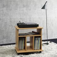 VCM LP-Möbel Regal Schallplatten Phonomöbel Medienregal Schallplattenspieler, buche
