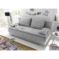 home24 Fredriks Schlafsofa Collana Granit Webstoff 208x93x105 cm mit Schlaffunktion und Bettkasten