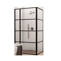 Boss & Wessing BWS Douchecabine Frame 140x140 cm 8 mm NANO Glas Mat Zwart Raster