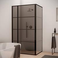 Boss & Wessing BWS Douchecabine Smoke Frame 90x120 cm NANO Rookglas Mat Zwart Raster