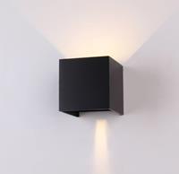 V-TAC LED wandlamp 6 Watt 3000K tweezijdig oplichtend IP65 zwarte Cube