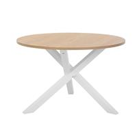 Beliani Eettafel lichtbruin/wit ø120 cm JACKSONVILLE