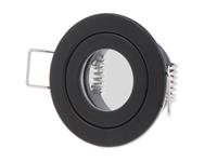 Inbouwspot, MR11 (35 mm), Rond, Aluminium, Waterdicht IP44, Mat Zwart