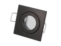 groenovatie Inbouwspot, MR11 (35 mm), Vierkant, Aluminium, Waterdicht IP44, Mat Zwart