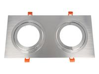 groenovatie Inbouwspot (Dubbel), Vierkant, Kantelbaar, AR111, Geborsteld Aluminium