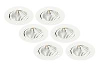 groenovatie Inbouwspot LED 7W Dimbaar, Wit, Rond, Kantelbaar, 230V, 6-Pack