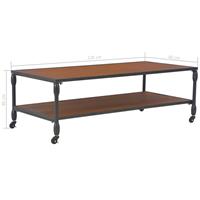 vidaXL Couchtisch mit Ablagefläche 120x60x40 cm Massivholz Tanne Braun