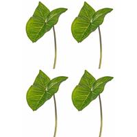 4x Kunst Aronskelkblad bladgroen takken 53 cm Groen