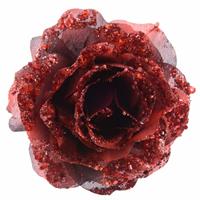 Decoratie kunstbloem roos rood 14 cm Rood