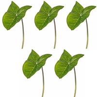 5x Kunst Aronskelkblad bladgroen takken 53 cm Groen