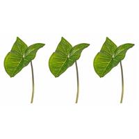 3x Kunst Aronskelkblad bladgroen takken 53 cm Groen