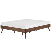 Beliani Houten bed donkerbruin met lattenbodem 160 x 200 cm BERRIC