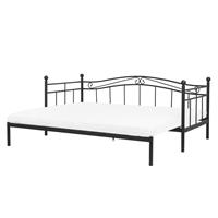 Beliani Bed uitschuifbaar zwart 90/180x200 cm TULLE