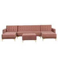 Beliani ABERDEEN Slaapbank Roze Fluweel 322x108