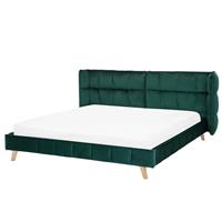 Beliani Bed fluweelstof donkergroen 180 x 200 cm SENLIS