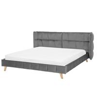 Beliani Bed fluweelstof grijs 180 x 200 cm SENLIS