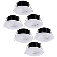 INTOLED Set van 6 stuks Dimbare LED inbouwspot wit Venezia 6 Watt 2700K IP65