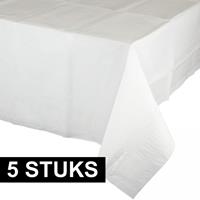 5x Witte tafelkleden 274 x 137 cm Wit