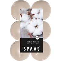 Candles by Spaas 12x Maxi geurtheelichtjes Cotton Blossom/beige 10 branduren Rood