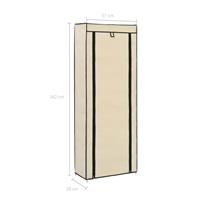 VidaXL Schoenenkast met hoes 57x29x162 cm stof crme