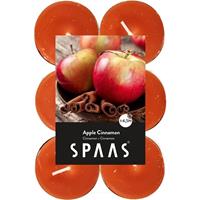 Candles by Spaas 12x Geurtheelichtjes Apple Cinnamon/oranje 4,5 branduren Oranje