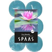 Candles by Spaas 12x Geurtheelichtjes Fairy Waterlily/blauw 4,5 branduren Blauw