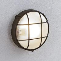 Lampenwelt.com Buitenwandlamp Alisha, rond, zwart