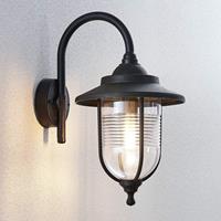 Lampenwelt.com Außenwandlampe Naisha, Diffusor mit Rillen