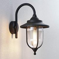 Lampenwelt.com Buitenwandlamp Naisha, diffusser met groeven