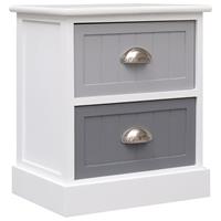 vidaXL Nachtkastjes 2 st 38x28x45 cm paulowniahout grijs