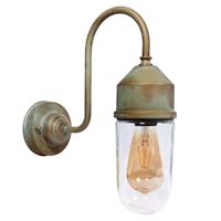 Moretti Wandlamp 1950N antiek messing, recht glas helder