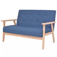 vidaXL 2-Sitzer-Sofa Stoff  Blau