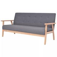 vidaXL 3-Sitzer Sofa Stoff Dunkelgrau Grau