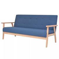 vidaXL 3-Sitzer-Sofa Stoff  Blau