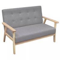 vidaXL 2-Sitzer-Sofa Stoff Hellgrau Grau