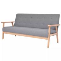 vidaXL 3-Sitzer-Sofa Stoff Hellgrau Grau