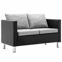 vidaXL 2-Sitzer-Sofa Kunstleder  Schwarz