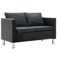 vidaXL 2-Sitzer-Sofa Kunstleder  Schwarz