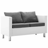 vidaXL 2-Sitzer-Sofa Kunstleder  Weiß