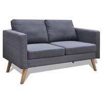 vidaXL Sofa 2-Sitzer Stoff Dunkelgrau Grau